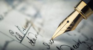 fountain pen writing on paper